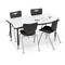 Mooreco Porcelain Desktop, Creator Table 60x30 with Black Direct Mount Shapes Legs 70526 - alternate 2